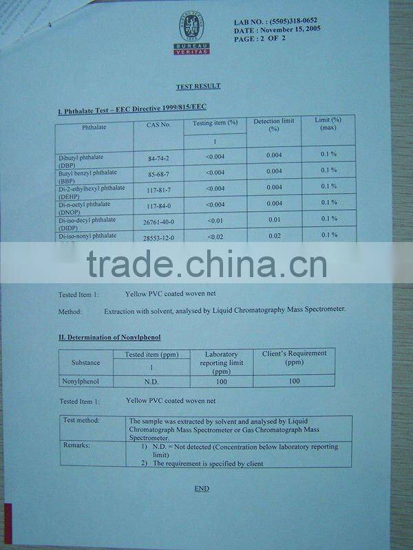 PVC coated mesh fabric for chair