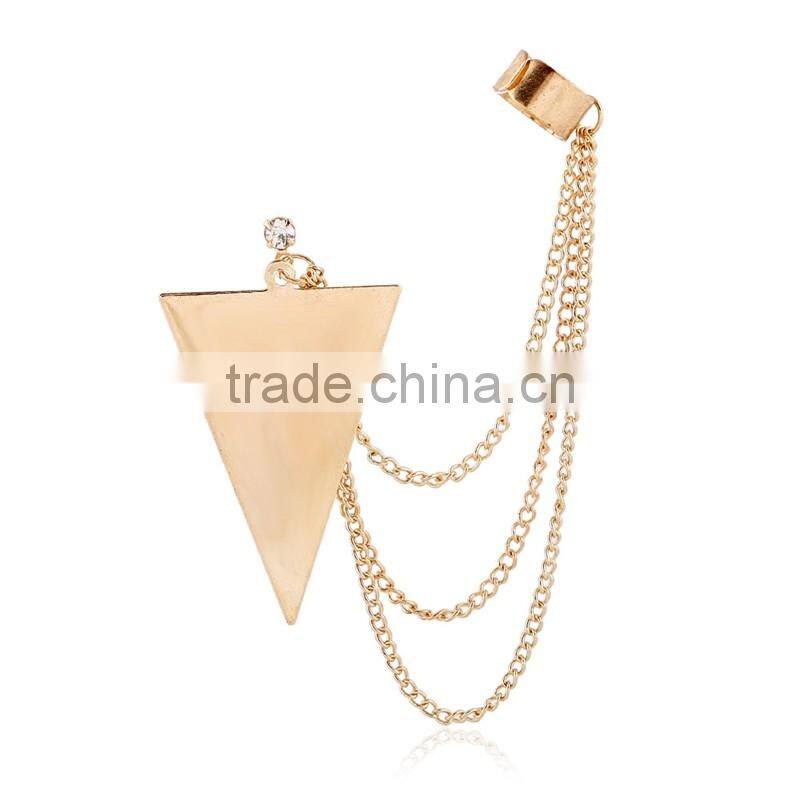 Women Sriangle Tassels Dangled Cuff Earrings Luxury Stud Earrings