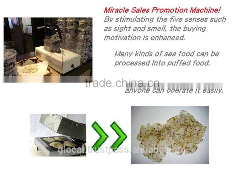 High pressure food processing equipment Puffed Food Machine for mobile sales made in Japan