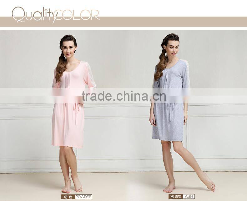 Qianxiu Low MOQ Nightgown Lace Sexy Lounge Wear