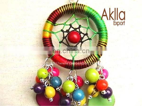 Ecological Keychains with Dreamcatcher and Seeds