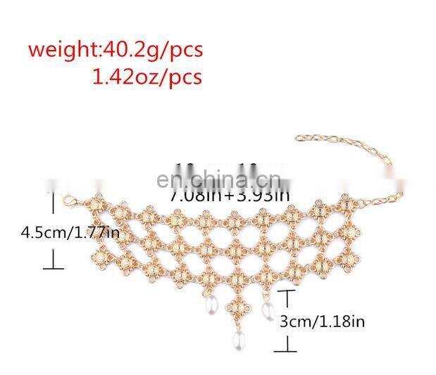 Matching Jewelry layered Golden Chain Pendant Pearl Beads Tassel Bracelet