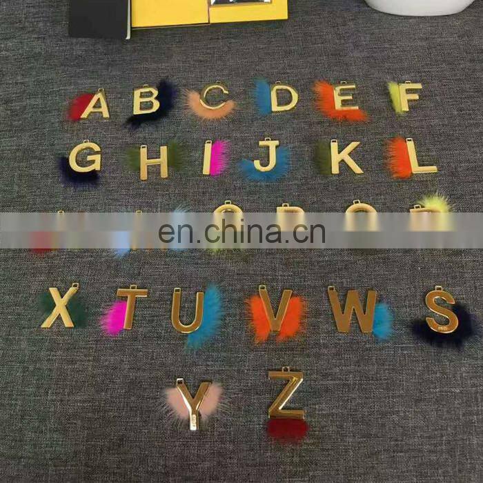 Popular and Fashion Winter Metal Letter Necklace Keychain/Mink Fur Accessory