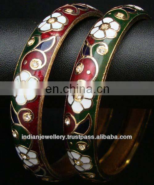 Meena enamel jewelry bangle manufacturer, meena enamel jewellery bangles exporter