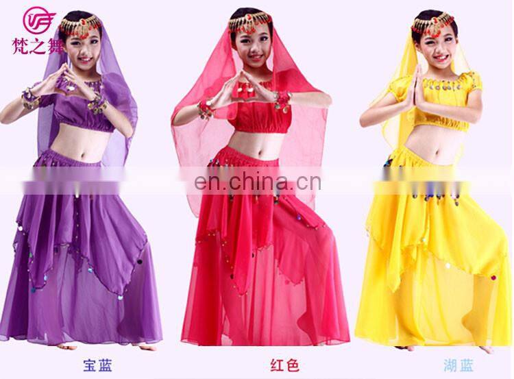 ET-136 Arabic practice children girls belly dance wear clothes 4pcs/2pcs suit