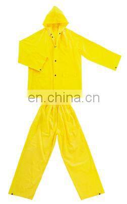 yellow pvc/polyester/pvc coverall festival raincoats waterproof coverall