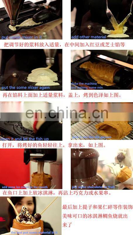 Korean ice cream open fish waffle machine for sale