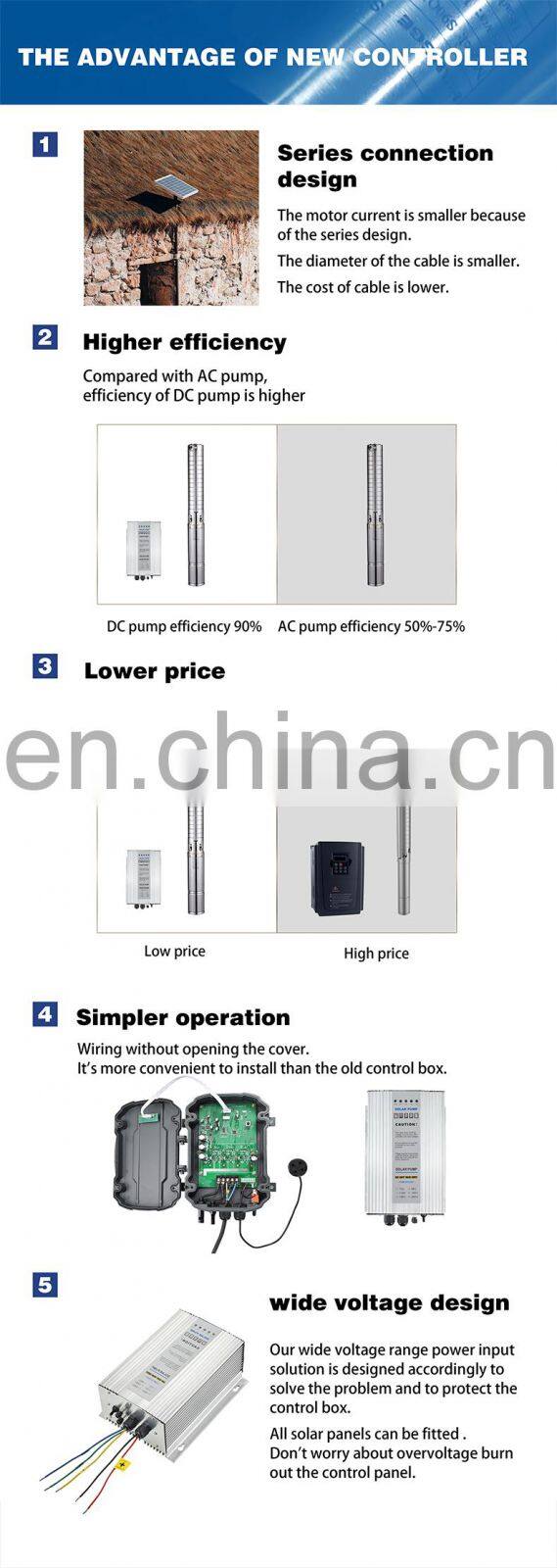 3MSS/4MSS 304 stainless steel submersiblel high lift solar waterhome use water pump