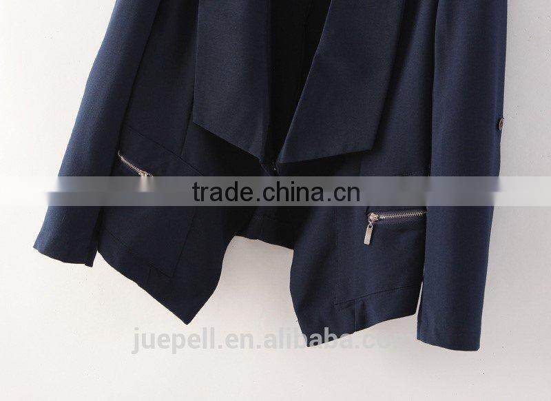 OEM clothing guangzhou factory polo collar women blazer winter jacket
