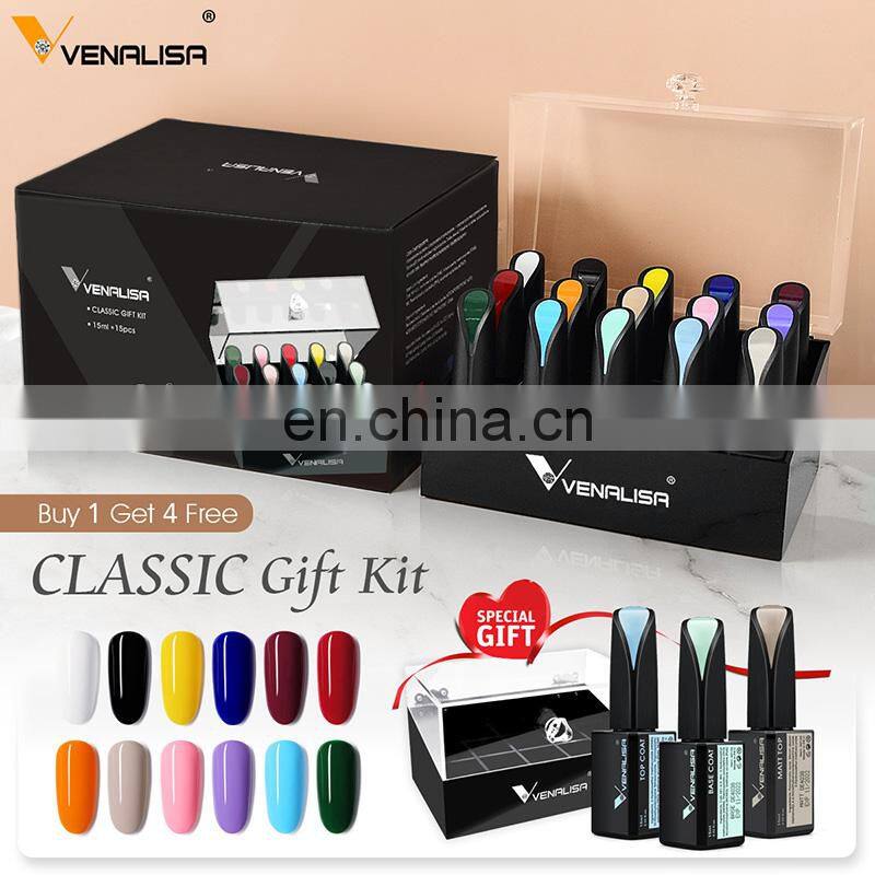 VENALISA Newest Semi-permanent 15ML Nail Gel Polish 15PCS Kit High Gloss UV LED Soak Off Gel Esmalte OEM/ODM Private Label