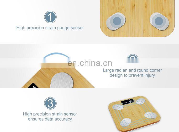 Factory Supplier Low Battery Bamboo Blue Tooth LED Digital Battery Kitchen Scale