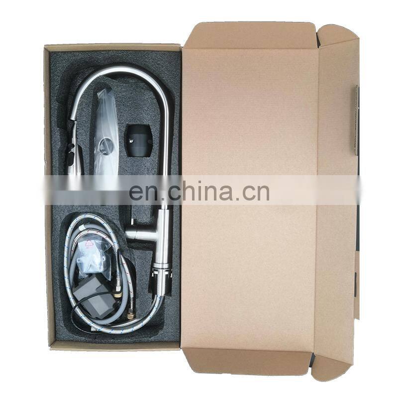 China GIBO gold matt black brass pull out touchless infrared SUS 304 stainless steel touch kitchen faucet sensor