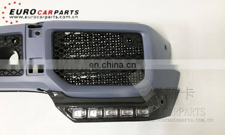 G63 front lip fit for MB G-class W463 G63 G65 ~2017year to G63 B style front lip LED carbon fiber material front side lip