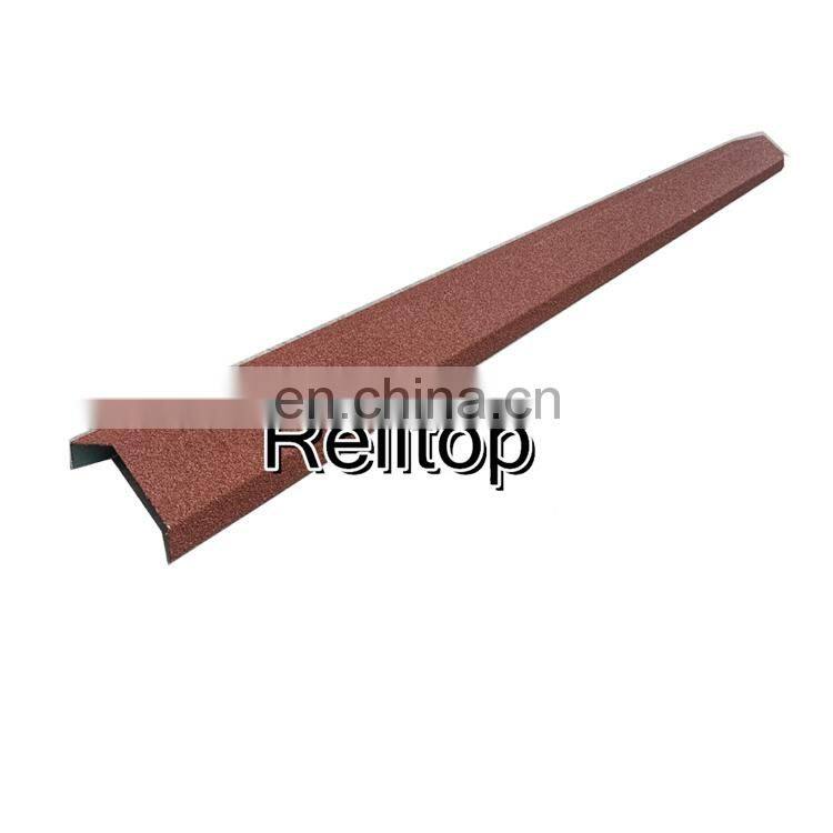 Factory Wholesale Dropshipping Soundproof Slate Old Roofing Material Stone Coated Metal Roof Tile Accessories Ridge Fascia Board