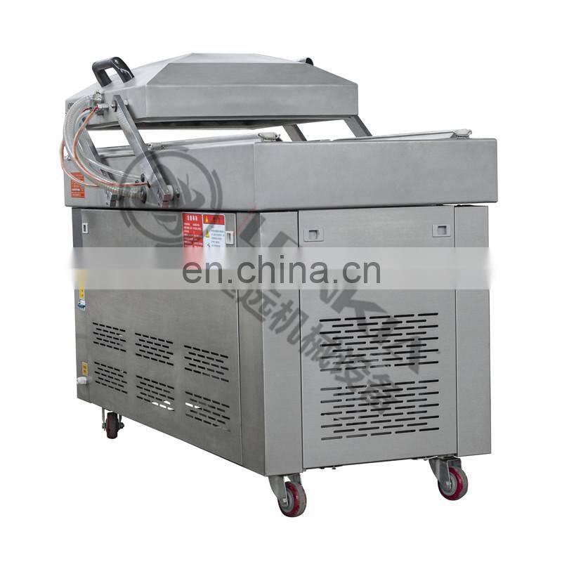 Double chamber vacuum packing machine for sea food / salted meat / dry fish / pork / beef / rice