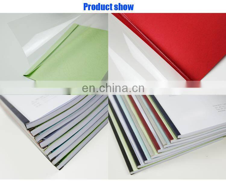 NO MOQ white and colorful clear thermal viny a4 pvc binding cover manufacturer