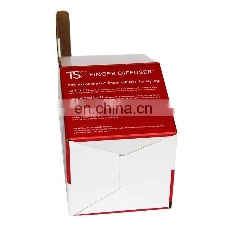 Factory Price Fluting Paper Flip Top Tuck in Bottom Buckle in Corrugated Paper Hair Dryer Packaging Box