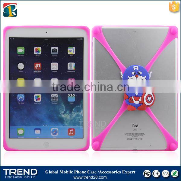 Big size 3d cartoon silicone bumper case for ipad air, universal silicone phone case