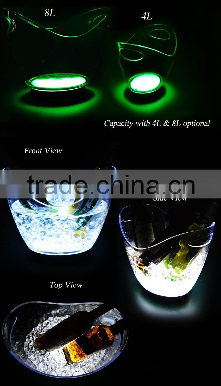 Boat shape rechargeable light up ice bucket