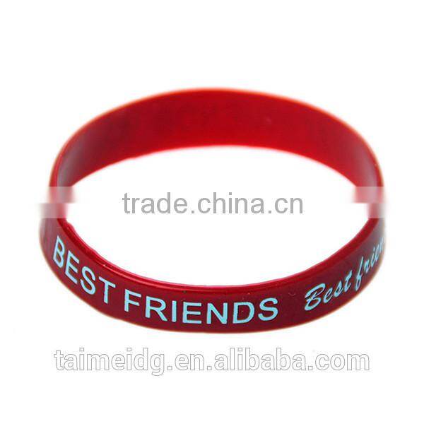 Fashion style debossed ink filled wristband