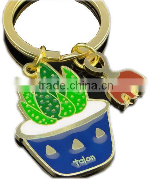 hot selling mini cactus keychain cactus plant keychain