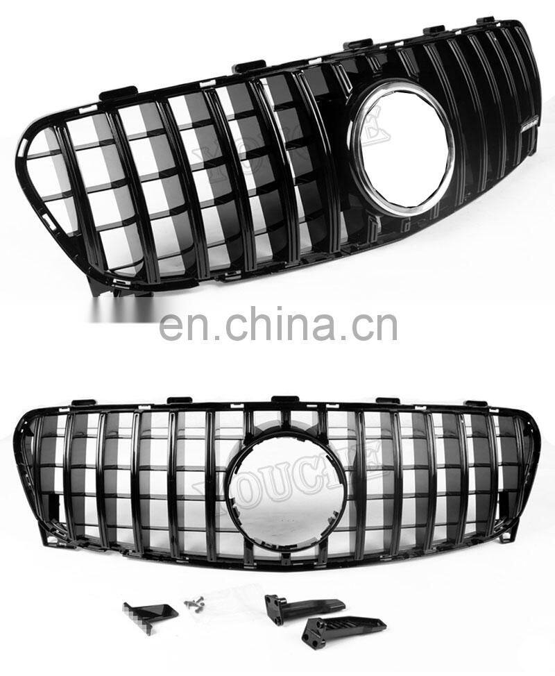 Black ABS GT R style front bumper grille mesh grill for Mercedes Benz GLA class X156 facelift 2017+