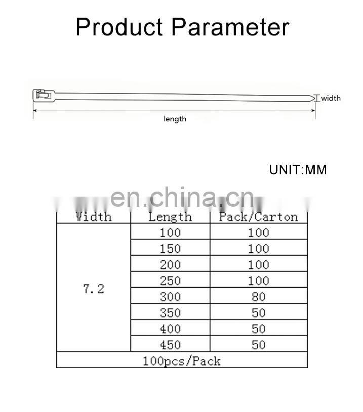 JINGHONG FactoryOutlet Quick Releasable Self-locking Flexible Cable Ties