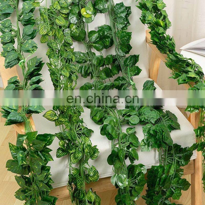 Amazon Hot Sale 12pcs/lot Artificial Ivy Leaf Plants Vine Hanging Garland