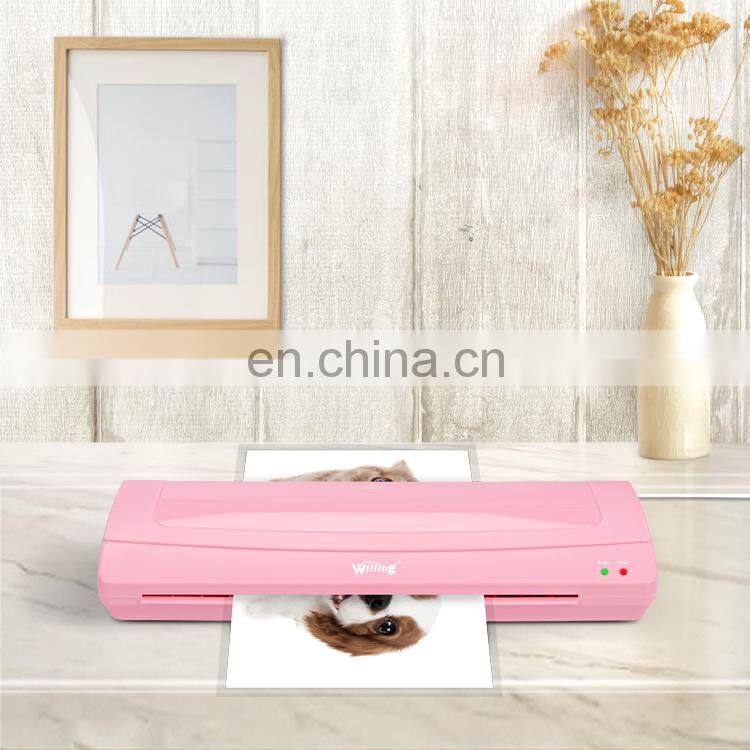 Good Quality ABS A3 A4 Photo Automatic Electric Plastic Hot Cold Pink Laminating Machine