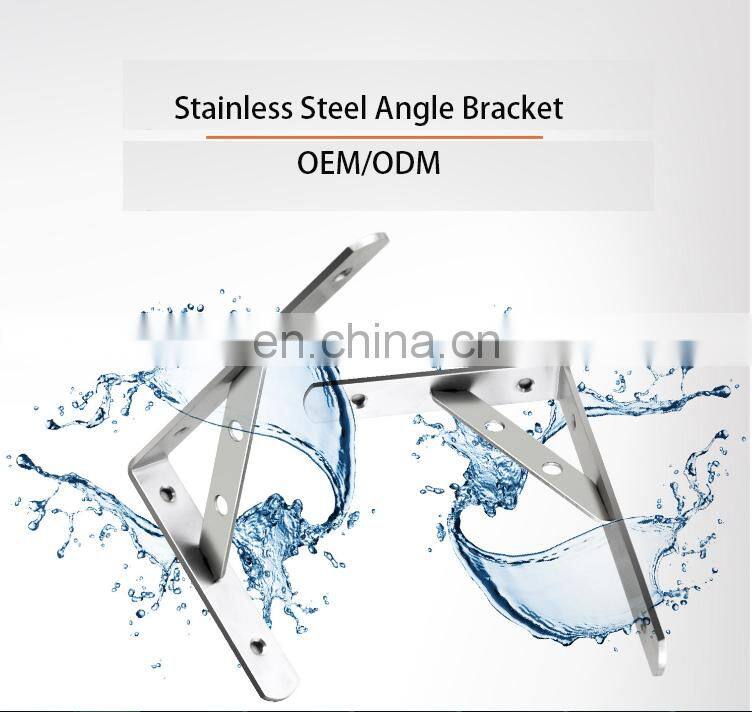 Steel angle iron metal triangle shelf bracket L Shaped with Holes for Furniture Cabinet