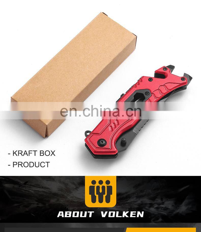 New Outdoor Survival Folding Knife Camping Self-defense Knife With Belt Clamp Grindstone Window Breaker Multi-functional Tool