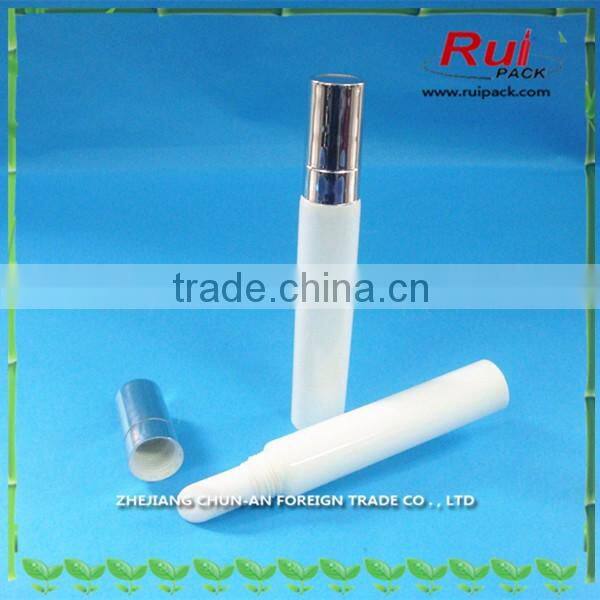 10g Plastic tube with UV silver screw cap, PE soft tube for lip gloss