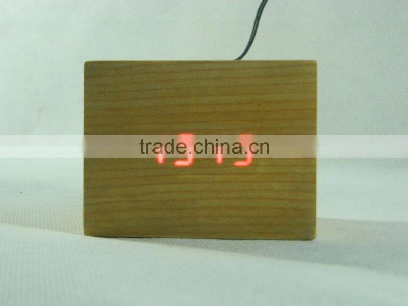 WL0421T Nature Material LED Digital Snooze Indoor Resin Clock