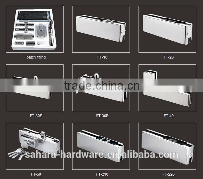FT-540 best selling quality stainless steel zinc alloy patch fitting glass door top crank clamp
