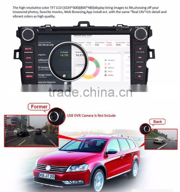 WECARO Factory OEM GPS Steering Wheel Pure Android 4.4 Car Multimedia Navigation System For Toyota Corolla 2006 - 2011
