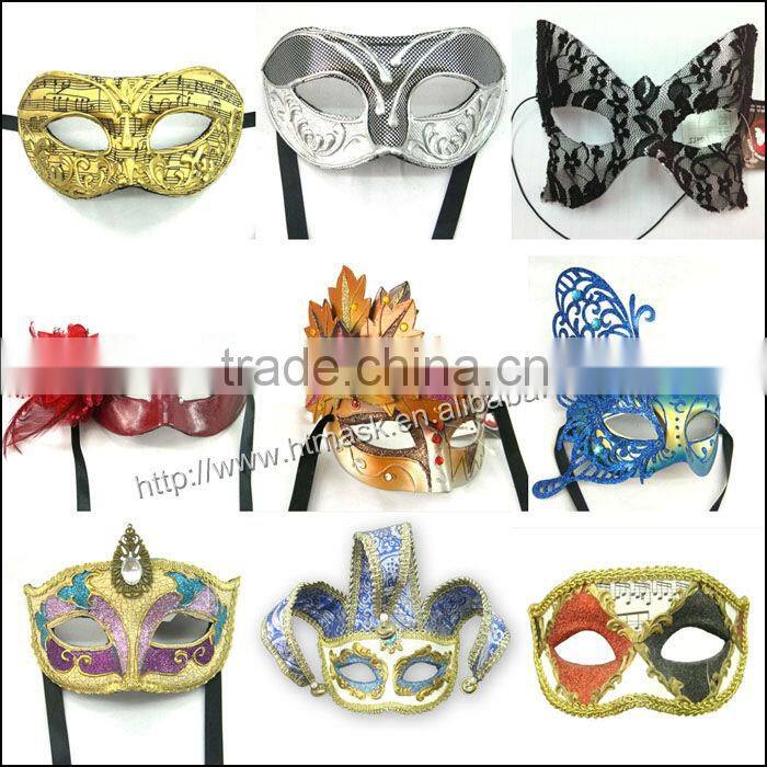 Beautiful party mask venice mask with stick face mask halloween mask