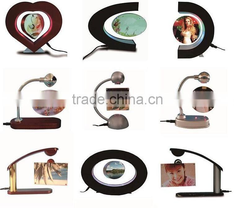 High technique acrylic led magnetic levitation gift floating photo frame