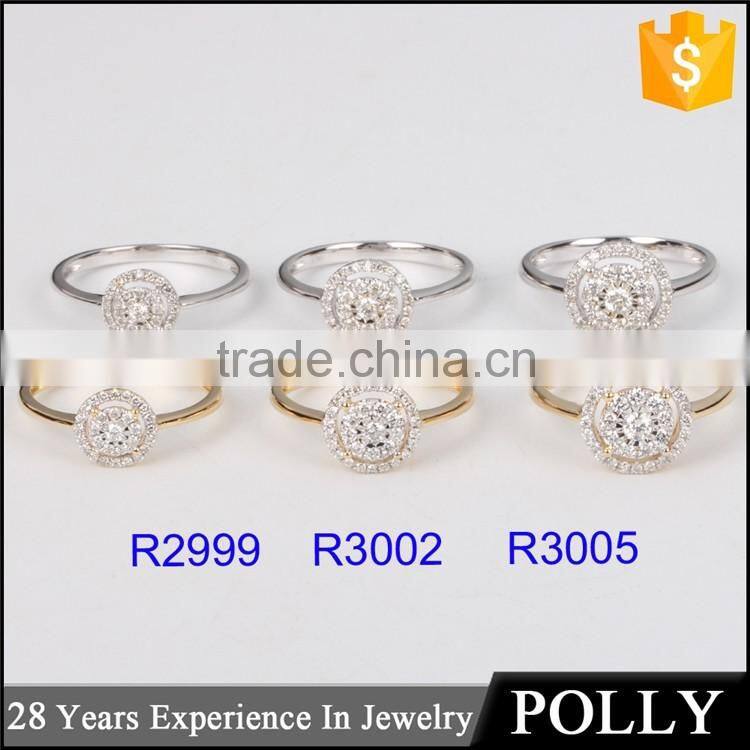 Fashion Design Jewelry ring pave setting 925 sterling silver ring set wholesale
