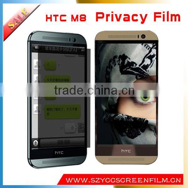 Wholesale! Anti-spy privacy screen protector/film/guard for HTC M8