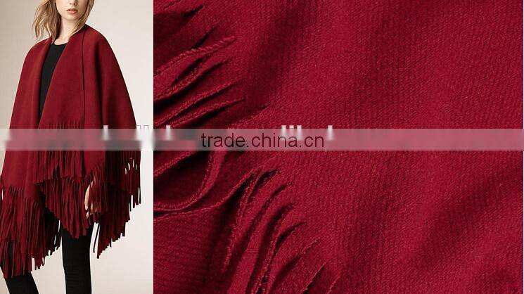 Latest Style Navy Blue Color Tassel Poncho Wool Shawl