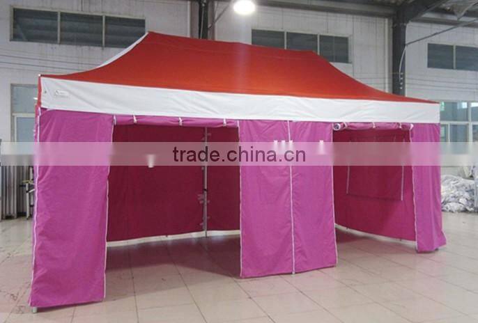 3m x6m small hexagon folding gazebo with window and door walls