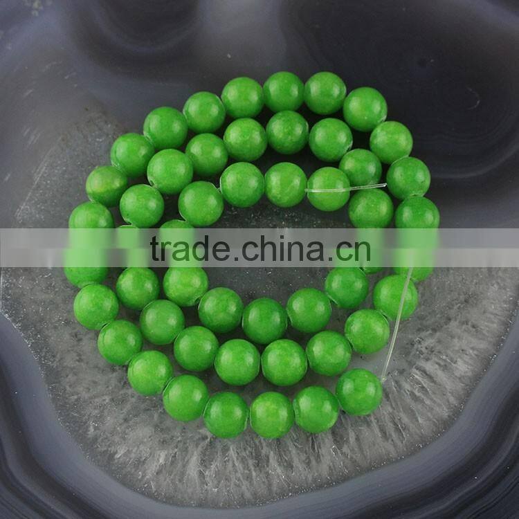 YJ1122-5 Wholesale green dyed jade stone beads sting