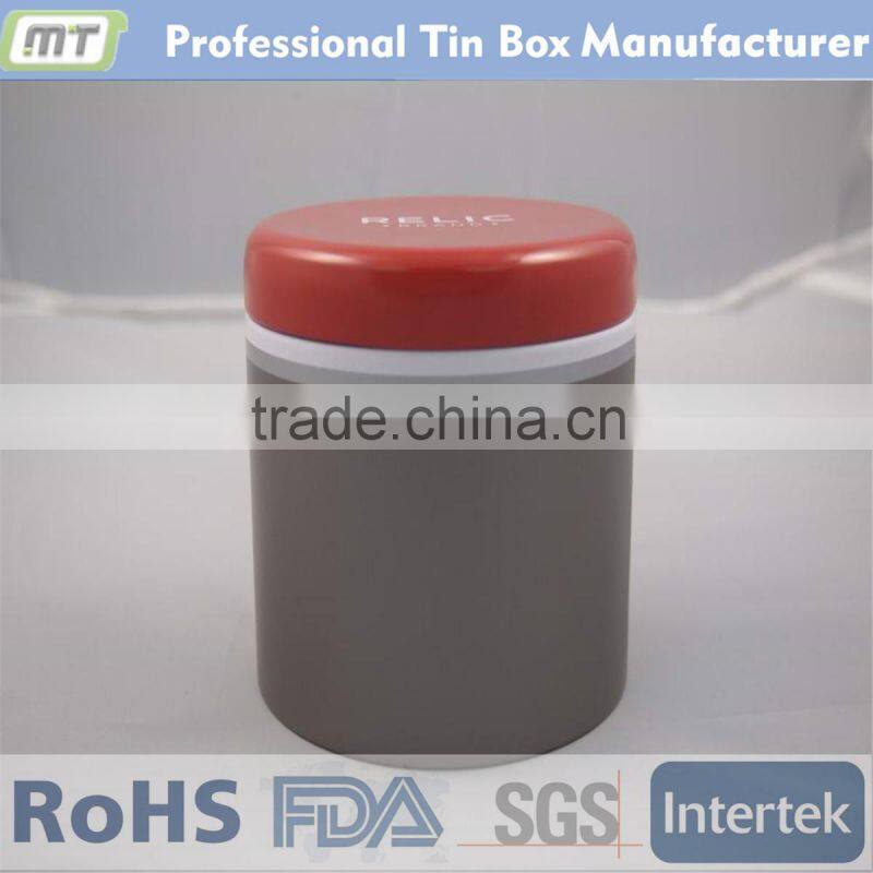 round tin canister for Christmas, tin canister