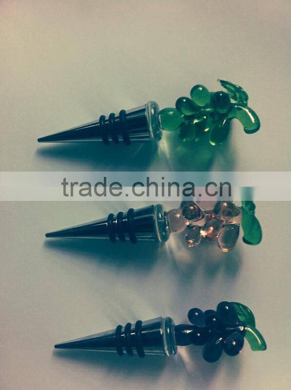 wholesale murano glass wine stopper,grape wine stopper