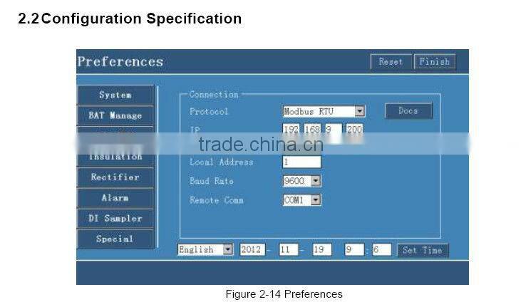 Substation power supply control and monitor with Touch screen graphic LCD