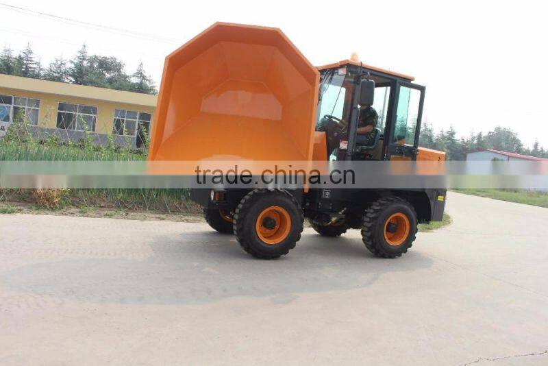 3ton site truck dumper with turning rotary bucket,1.5cbm capacity