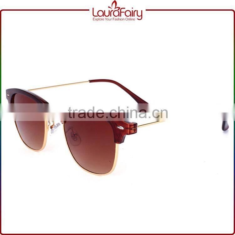 Laura Fairy Original Brand Promo High End Slim Metal Purple Lens Sunglasses