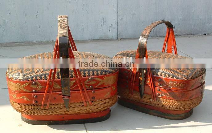 Chinese antique natural rattan basket