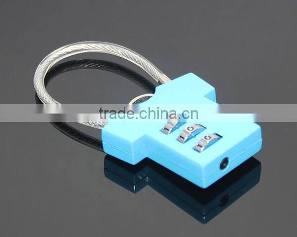 Steel Wire Resettable 3 Digit Combination Travel Luggage Suitcase Padlock Alloy T-shirt Metal Digital Locker Lock