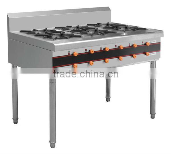 Hotel Restaurant Equipment Cooking Range With 6 Burners BN-6K
